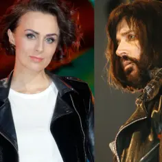 Natalia Niemen i jej mąż, oboje w skórzanych kurtkach, prezentują rockowy styl.