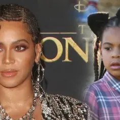 Beyoncé i jej córka Blue Ivy, obie w stylowych fryzurach. Blue Ivy ma na głowie urocze kocie uszka.