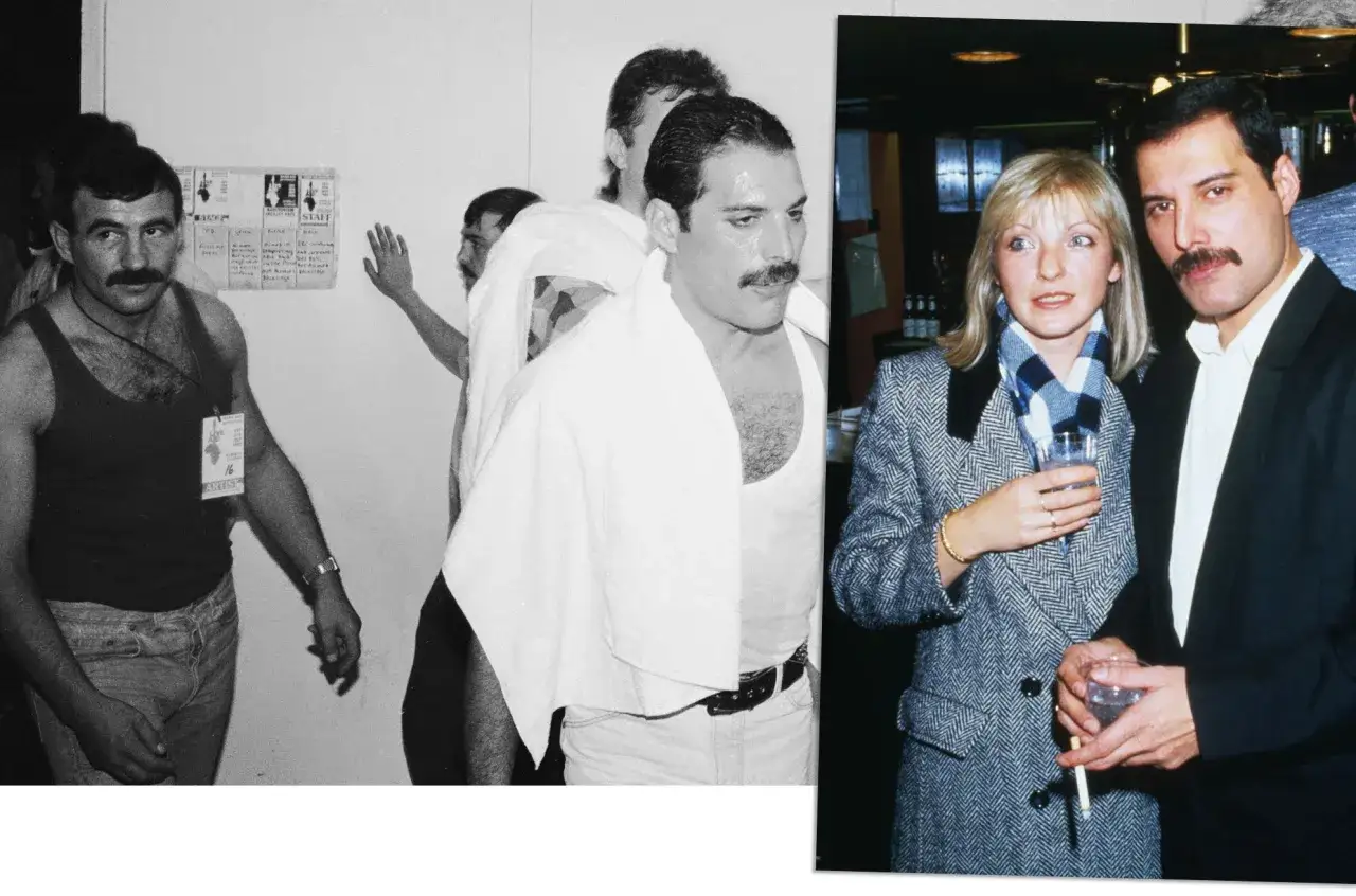 Freddie Mercury z żoną Mary Austin. Freddie Mercury dzieci nie są widoczne na zdjęciu.